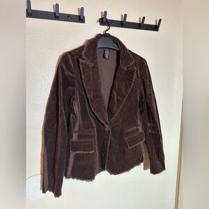 Vintage y2k AZIZ Brown Velvet Women's Blazer
